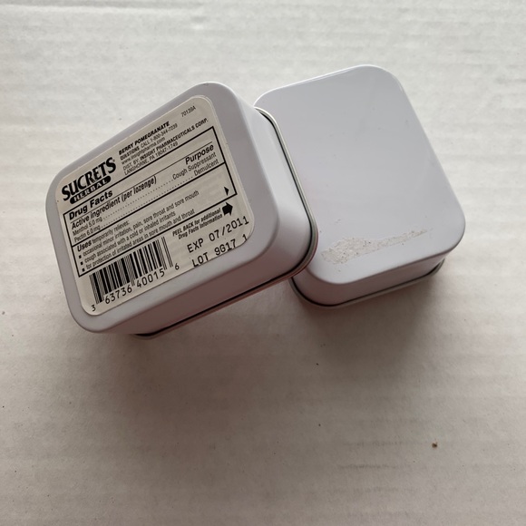 [Free If You Bundle] Two **Empty** Sucrets Candy Tins For Upcycle/Reuse/Crafting - Picture 3 of 3